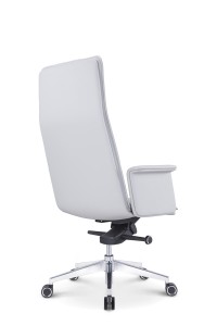 CH-330A |Krzesło biurowe z szarej skóry, z wysokim oparciem