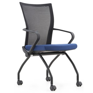 Free sample for Factory Hot Selling Black Training Commercial Chair With Wheels Office Chairs