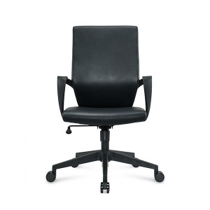 CH-192B | Task Leather Chair with Nylon Back