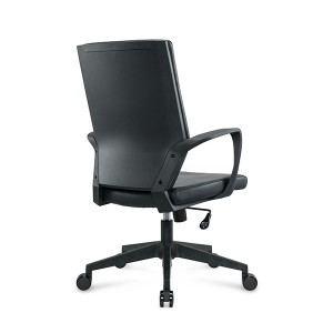 CH-192B | Task Leather Chair with Nylon Back