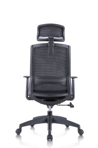 High Back Headrest Mesh Task Swivel Office Chair with Padded Arms