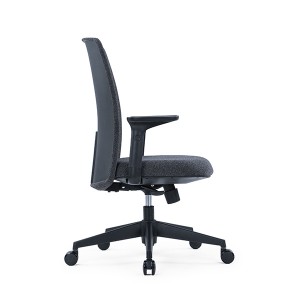 CH-330B | High back grey leather office chair