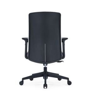 CH-330B | High back grey leather office chair