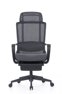 Повністю сітчасте офісне крісло з підставкою для ніг