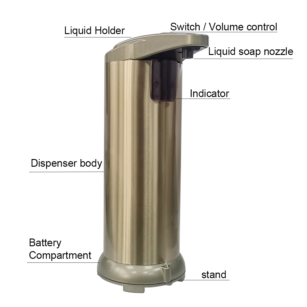 250ml Waterproof IPX4 Hand Free Desktop Soap Dispenser Battery Operated