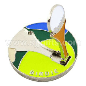 Factory Low Price China Custom Made Soft Enamel Metal Golf Ball Marker