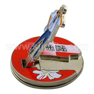 100% Original Factory China Custom Badge Two Layer Folding Hinged Lapel Pin