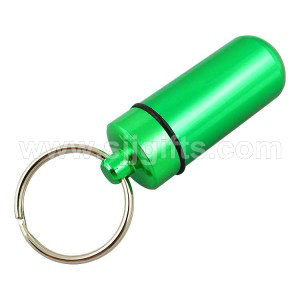 Aluminum Pill Case with Keychain