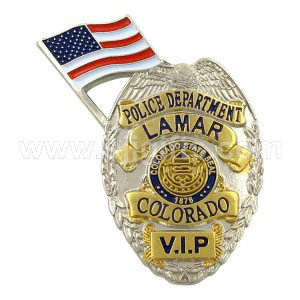 Bottom price China Custom Metal Soft Enamel Detective Officer Sheriff Security Military Police Pin Badge