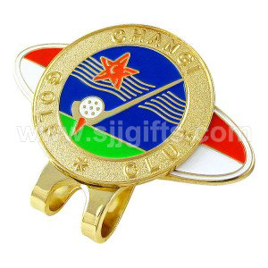 Supply OEM/ODM China Customized Metal Gold Nickel Plating Soft Enamel Painted Brass Zinc Alloy Golf Poker Chip Cap Hat Clip with Ball Marker Golf Accessory Gift Sets
