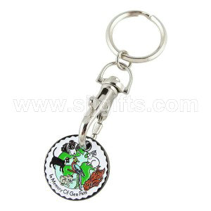 OEM Manufacturer China High Quality Promotional Items Metal Trolley Token Coin Keychain