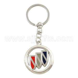 China Wholesale China 2D Silver Plated Cheap Iron Custom Metal Craft Metal Keychain with Enamel