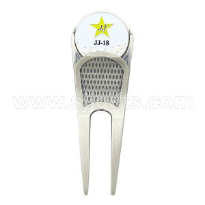 Online Exporter China High Quality Custom Metal Golf Hard Enamel Logo Magnet Ball Marker+ Divot Tool for Golf Accessories Gift
