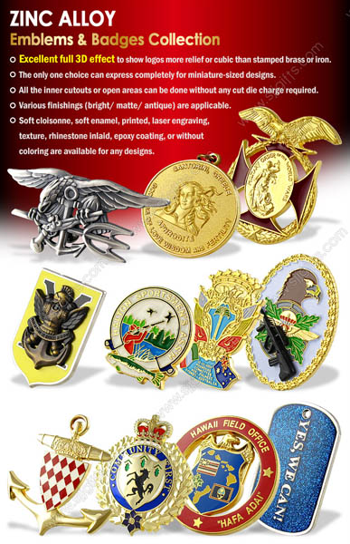 Zinc Alloy Emblems & Badges