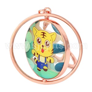 Metal Frame Acrylic Spinning Keychains