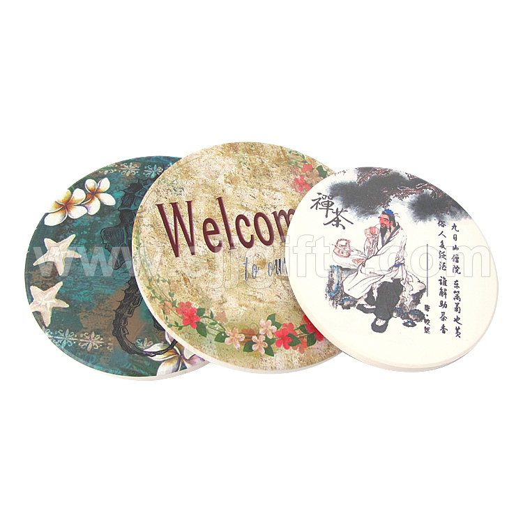 China Best Unique Keychains Factories - Absorbent Ceramic Coasters – Sjj