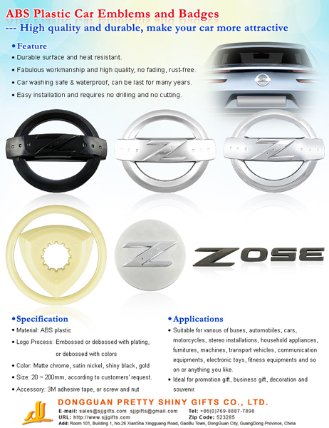 ABS Plastic Car Badges And Emblems