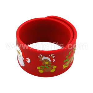 Reasonable price China Promotional Gift Funny Fashionable Silicone Slap Wristband, OEM Custom Printed Silicone Slap Band