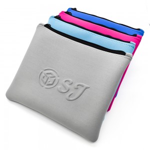 Embossed LOGO Neoprene Pencil Case Cosmetic Makeup Pouch Bag