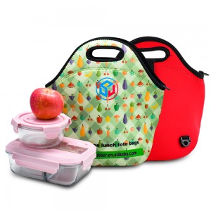 Custom na Insulated Thermal Lunch Tote Bag Neoprene Lunch Bag Para sa Matanda