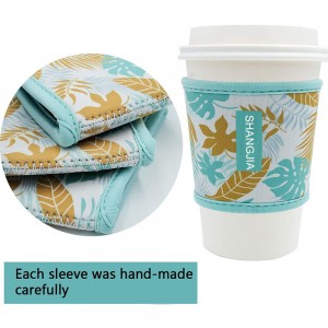 Custom Neoprene Coffee Cup Sleeve With Holder Insulator Sleeve For Iced Coffee Cups