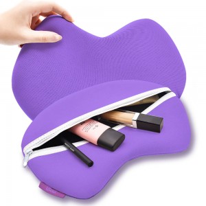 Bolsa de maquillaxe personalizada, organizador de cosméticos rosa profesional de viaxe
