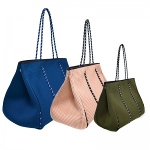 New fashion custom beach bag women shoulder tote bags neoprene handbag