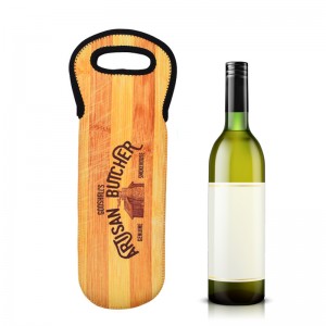 Saco de vinho de neoprene de sublimação sigle manga de garrafa de vinho logotipo personalizado