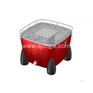 Smokeless Charcoal Grill Round Design Red color