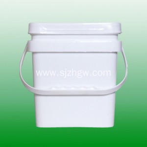 संयुक्त राष्ट्र प्रमाणित प्लास्टिक बाल्टी 5L स्क्वायर बाल्टी एचडीपीई सामग्री