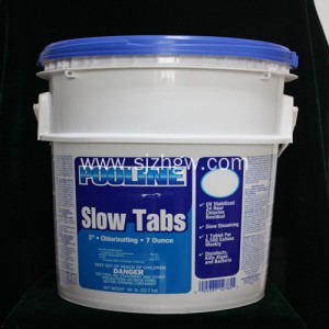 Slow dissolving chlorine tablets TCCA 90%