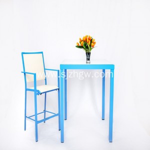 Modrý Zahradní starožitný nábytek Set Jídelní set Stůl a židle