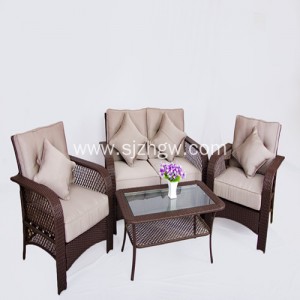 Греј нови класичен мебел од ратан плетен каучот троседот