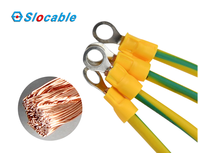Slocable 10mm Зард ва сабз Замин пайваст кабели барои қубурҳои об