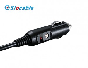 12V Male Car Cigarette Lighter Socket Plug Connector to 5.5×2.1mm DC Power Cable