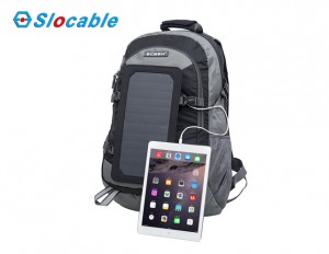 Slocable Waterproof Backpack na may Solar Panel