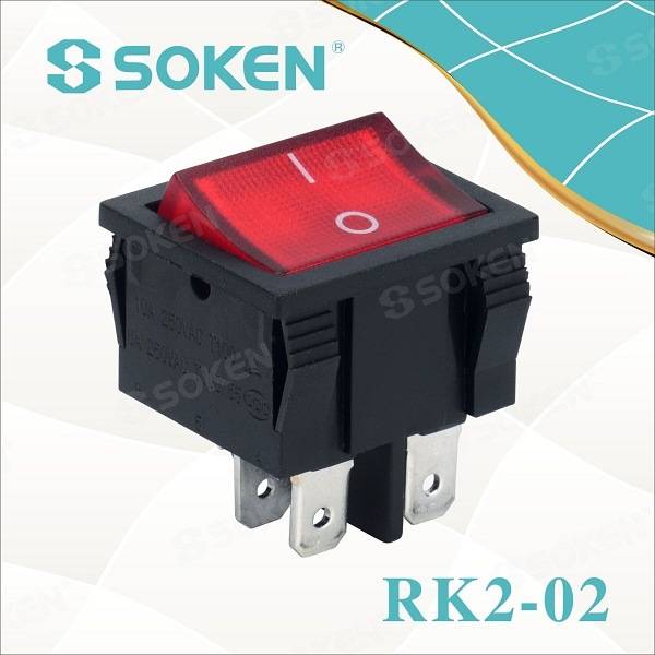 China wholesale Energy Saver Switch - Rk2-02 on off on 6 Pins Rocker Switch CQC – Master Soken Electrical