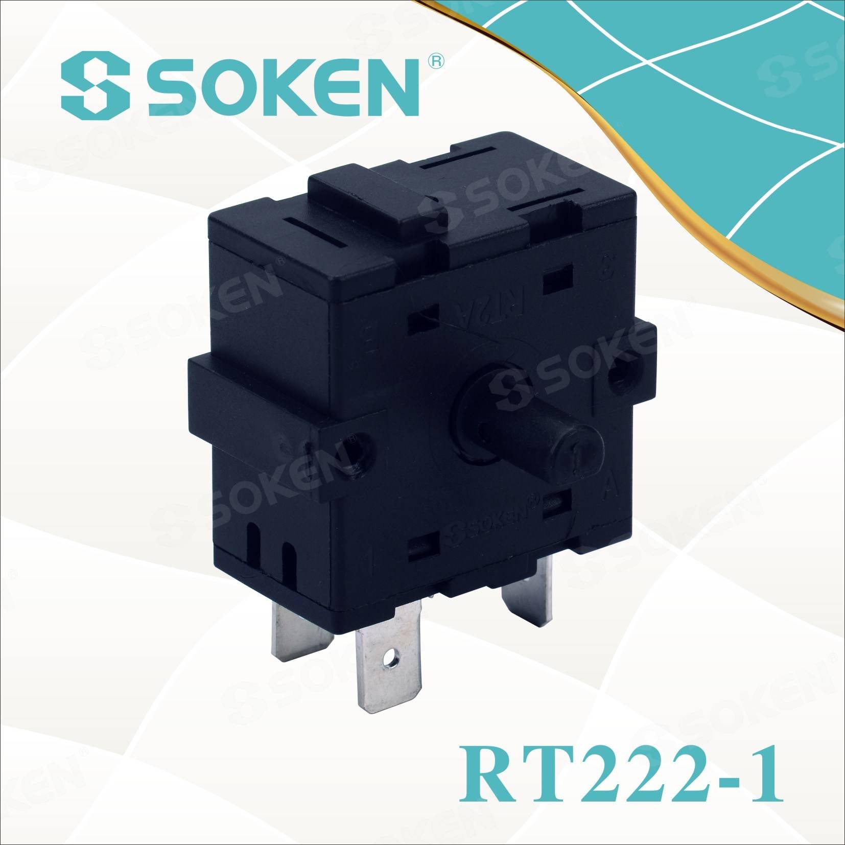 Professional China 33mm*33mm Chrome Silver Plated Buton - Soken 3 Position Rotary Switch – Master Soken Electrical
