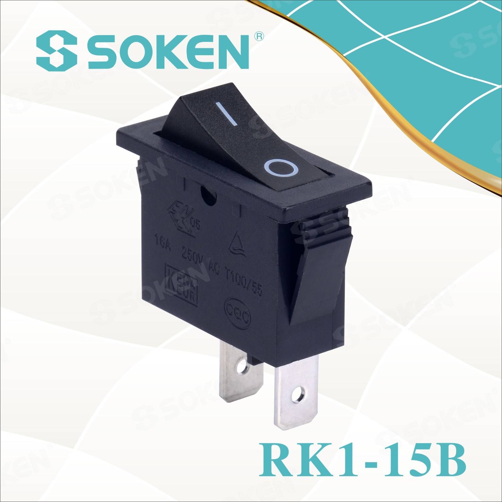 Best-Selling Push Key Button Switch -
 Soken Rk1-15b 1X1 B/B on off Rocker Switch – Master Soken Electrical