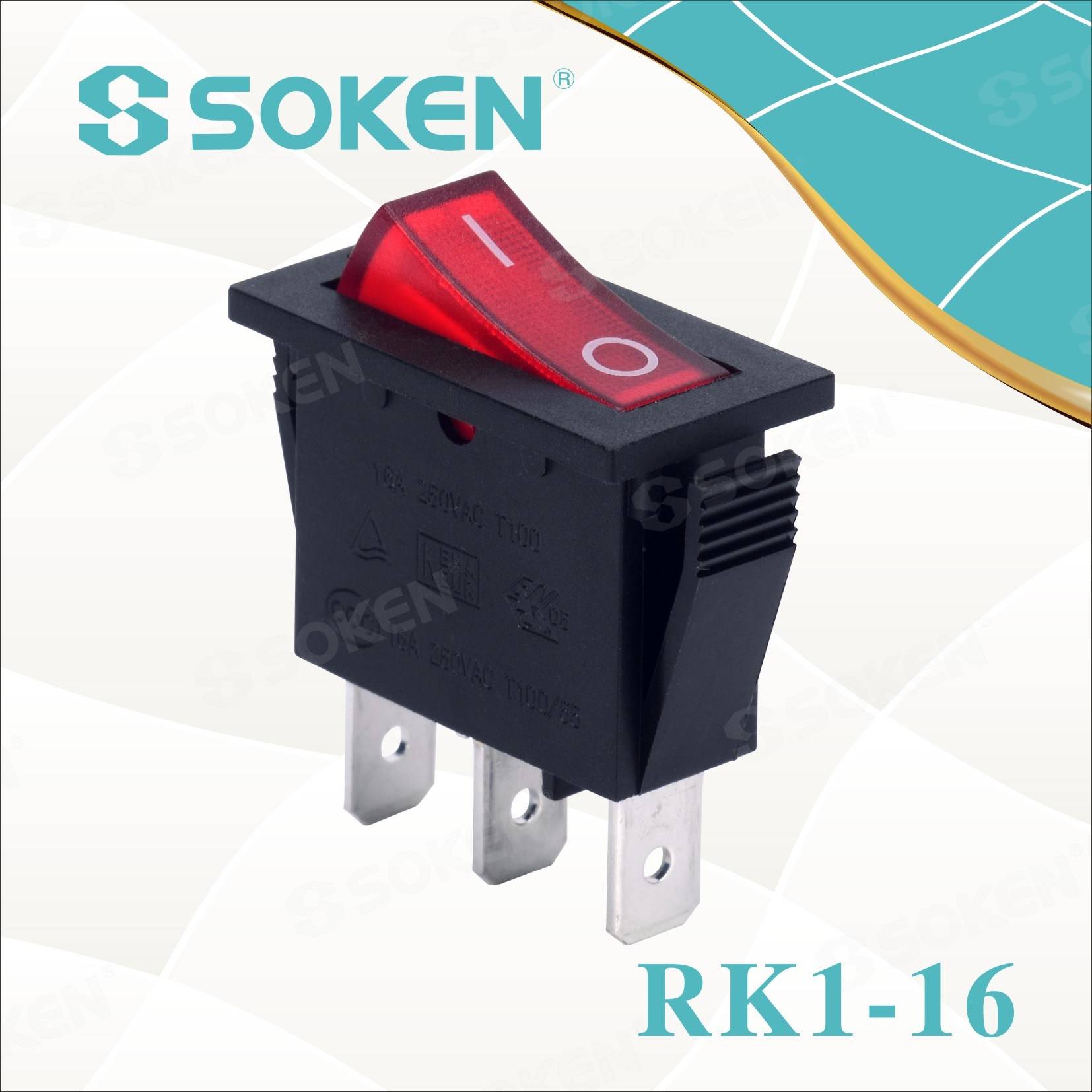 Reasonable price Alps Sped Momentary Switch - Soken Rk1-16 1X1n B/R on off Rocker Switch – Master Soken Electrical