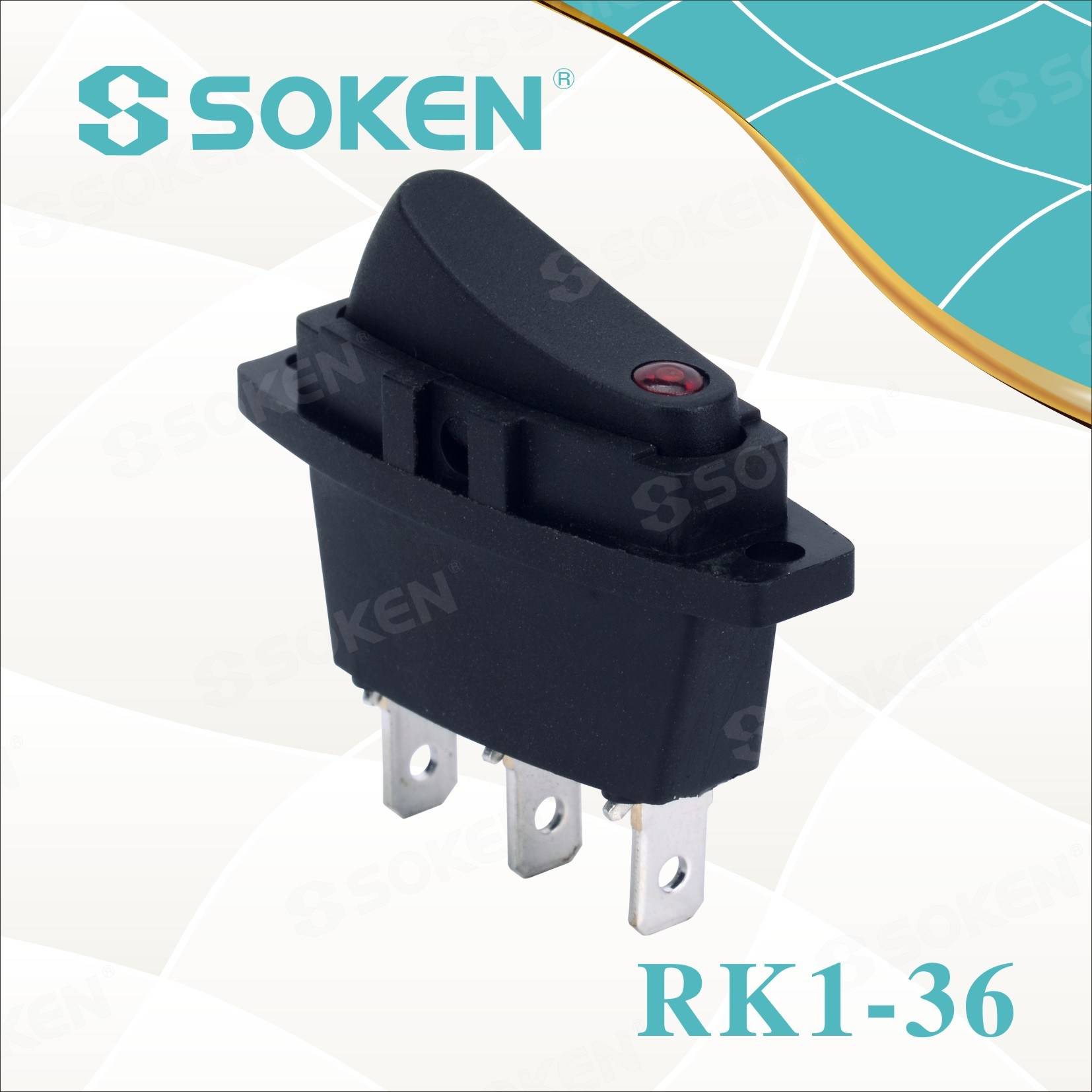 Wholesale Price Low Voltage Safe Push Button Switch -
 Soken Rk1-36 1X1n on off Illuminated Rocker Switch – Master Soken Electrical