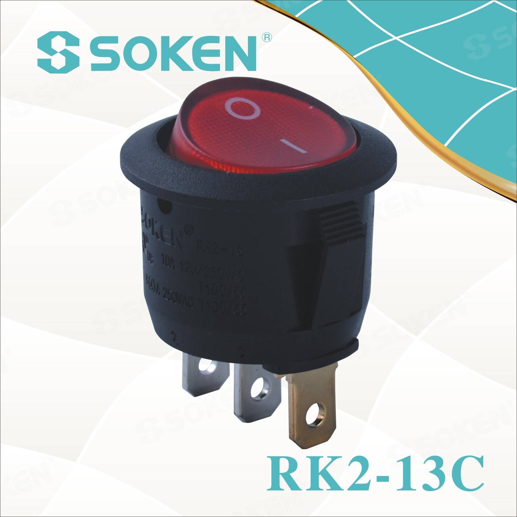 Factory Directly supply Push Button Reset Switch -
 Soken Rk2-13c 1X1n Round on off Rocker Switch – Master Soken Electrical