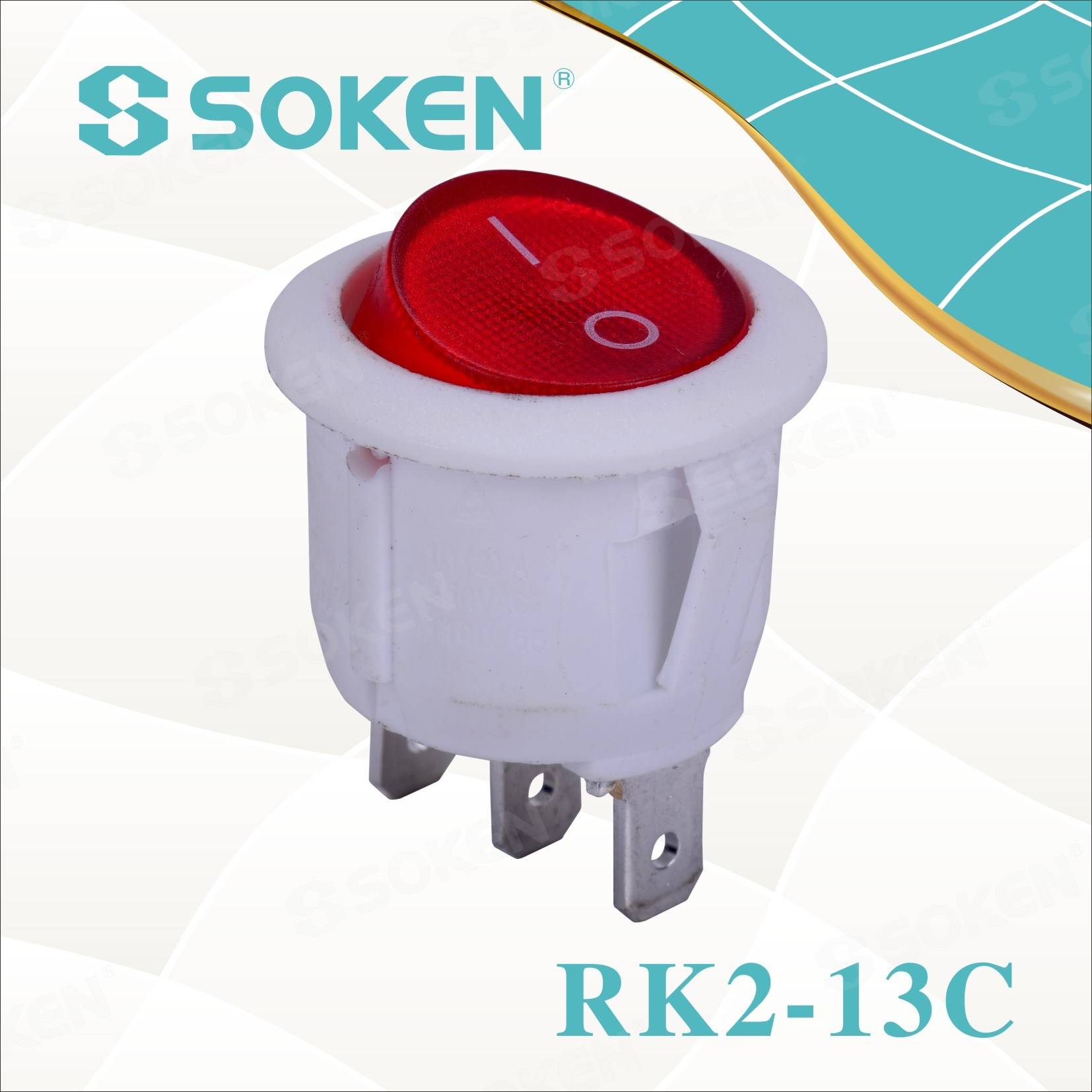 Super Purchasing for Tempered Glass Switch Frame -
 Soken Rk2-13c Round on off Rocker Switch – Master Soken Electrical