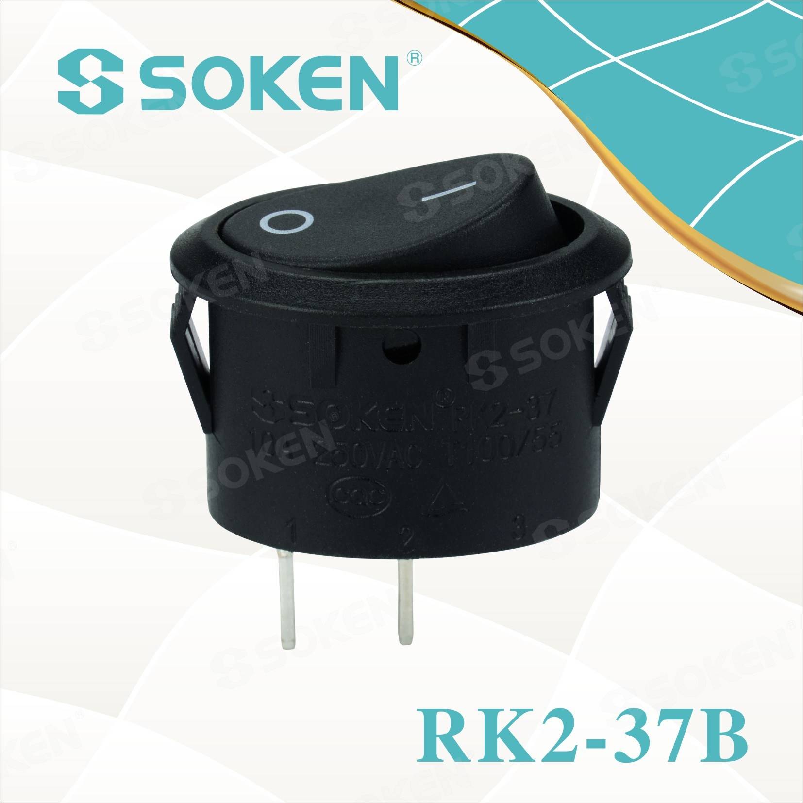 2018 High quality 10 Position Rotary Switch -
 Soken Rk2-37b Rocker Switch – Master Soken Electrical