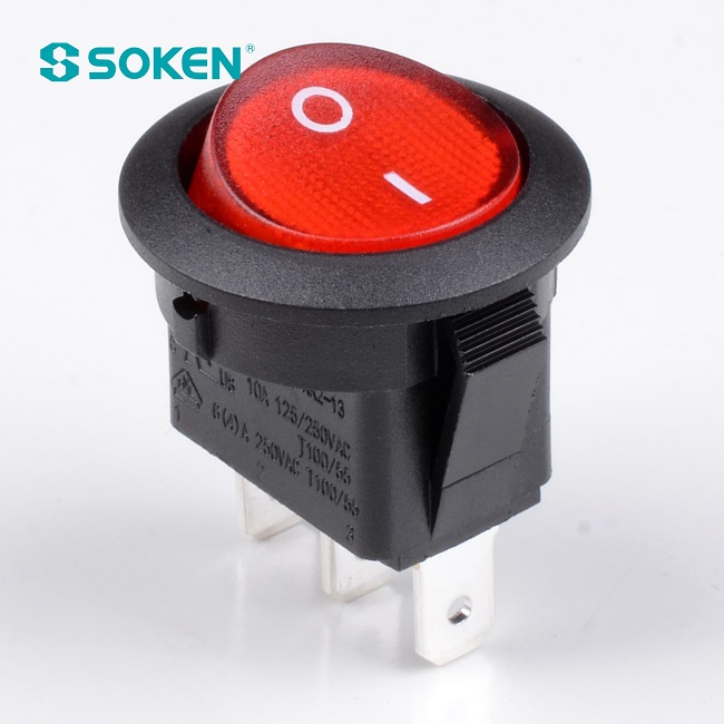 Red DOT Round Rocker Switch/ Small Switches 10A 250VAC