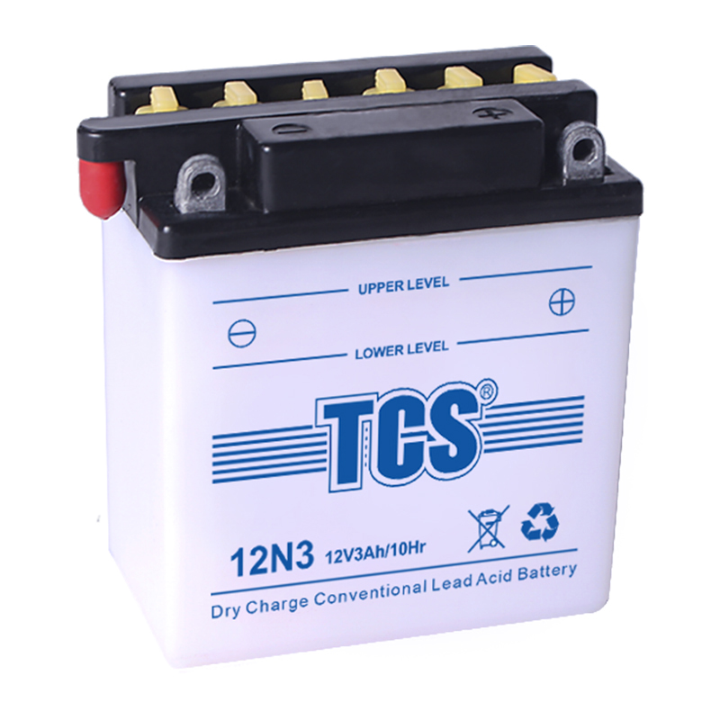 Dry charged lead acid motorcycle battery TCS 12N3