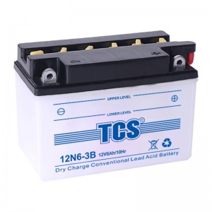 TCS motorbike battery dry charged battery 12N6-3B