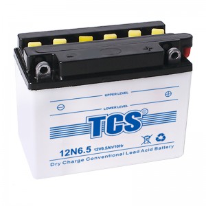 Bateria de motocicleta TCS bateria de chumbo-ácido carregada a seco 12N6.5