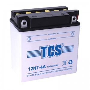 Bateria de motocicleta carregada a seco de chumbo-ácido TCS 12N7-4A