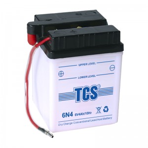 Dry charged conventional lead acid battery for motorcycle TCS 6N4